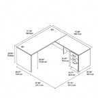 Bureau en L avec tiroirs Series C 72W