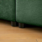 Canapé sectionnel modulaire en forme de L rembourré en chenille 109 po avec siège de rangement, combinaison DIY