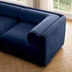 Canapé sectionnel modulaire en forme de L rembourré en chenille 109 po avec siège de rangement, combinaison DIY