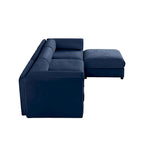 Canapé sectionnel modulaire en forme de L rembourré en chenille 109 po avec siège de rangement, combinaison DIY