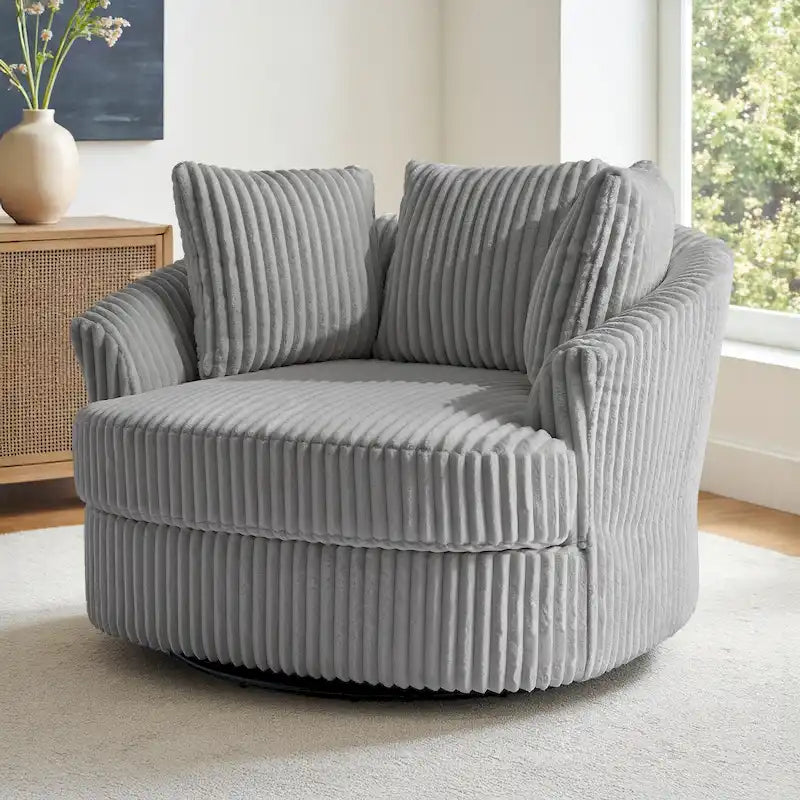 Fauteuil crapaud pivotant déhoussable à accoudoirs encastrés
