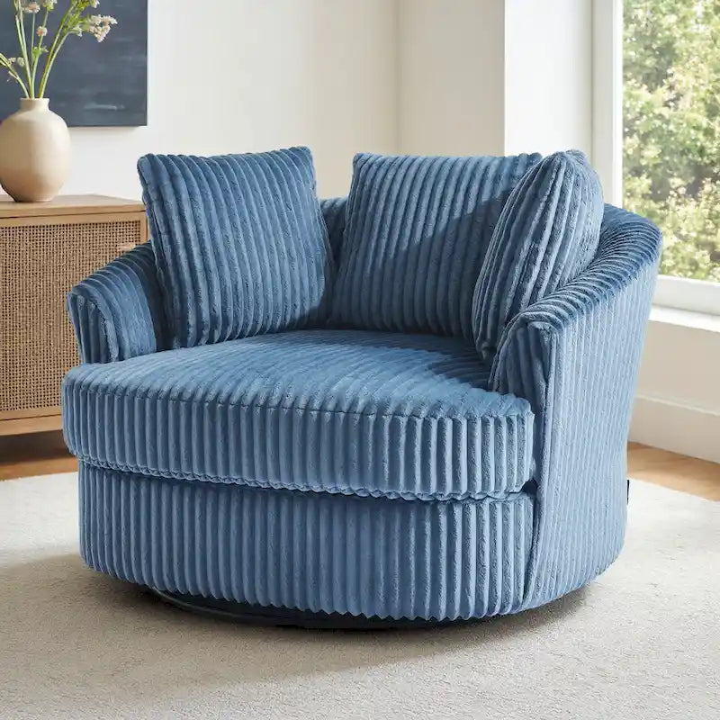 Fauteuil crapaud pivotant déhoussable à accoudoirs encastrés