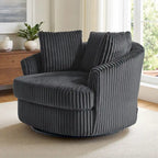 Fauteuil crapaud pivotant déhoussable à accoudoirs encastrés