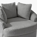 Fauteuil crapaud pivotant déhoussable à accoudoirs encastrés