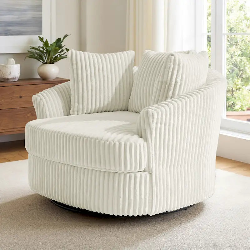 Fauteuil crapaud pivotant déhoussable à accoudoirs encastrés
