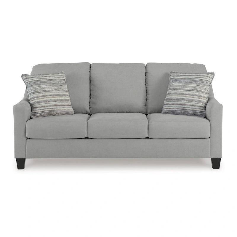 Canapé-lit Queen Size, gris, matelas en mousse à mémoire de forme repliable