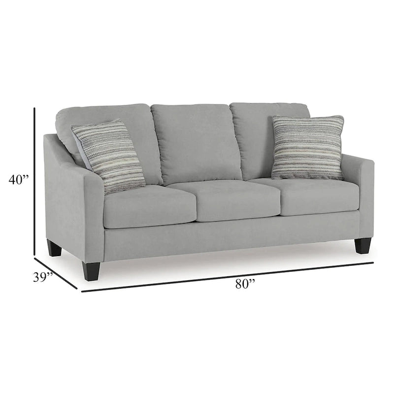 Canapé-lit Queen Size, gris, matelas en mousse à mémoire de forme repliable