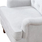 Fauteuil d'appoint en tissu chenille avec pieds rétro en bois, coussin en mousse haute densité et ressorts, et capacité de poids de 136 kg