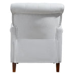 Fauteuil d'appoint en tissu chenille avec pieds rétro en bois, coussin en mousse haute densité et ressorts, et capacité de poids de 136 kg