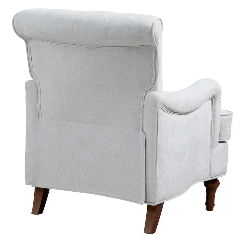 Fauteuil d'appoint en tissu chenille avec pieds rétro en bois, coussin en mousse haute densité et ressorts, et capacité de poids de 136 kg