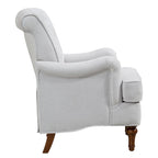 Fauteuil d'appoint en tissu chenille avec pieds rétro en bois, coussin en mousse haute densité et ressorts, et capacité de poids de 136 kg