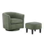 Fauteuil pivotant vert 26,38 avec pouf