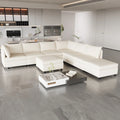 Canapé modulaire 8 places convertible beige 129 avec rangement