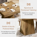 Table à manger carrée de 31,5 pouces pour 4 personnes, Table de cuisine de ferme pour salle à manger - 31,5P x 31,5L x 29,53H