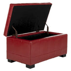 Banc de rangement Lissa Red Manhattan de SAFAVIEH - 30 x 18 x 17 - 30L x 18P x 17H