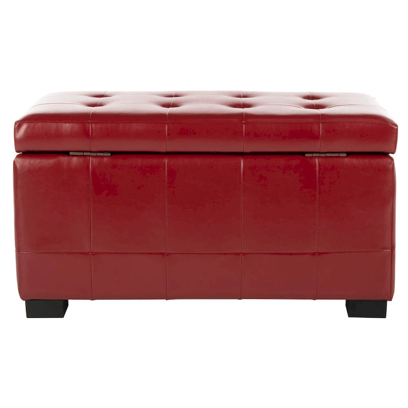 Banc de rangement Lissa Red Manhattan de SAFAVIEH - 30 x 18 x 17 - 30L x 18P x 17H