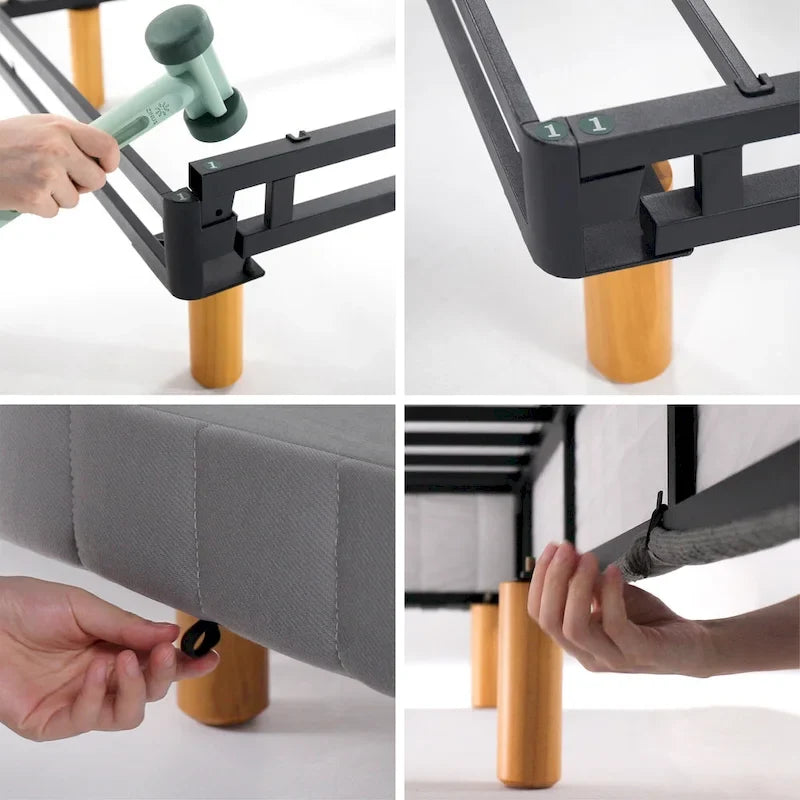 Sommier plateforme en métal gris, lauréat du prix GOOD DESIGN, 11 pouces