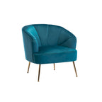 Fauteuil d'appoint Skye en velours capitonné avec pieds chromés