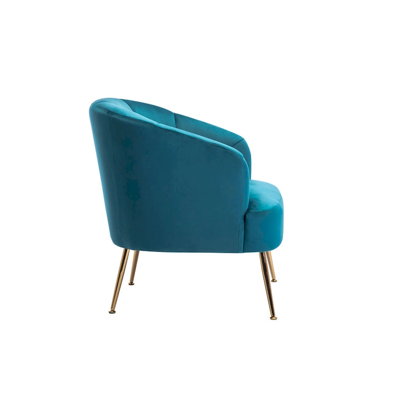 Fauteuil d'appoint Skye en velours capitonné avec pieds chromés