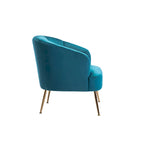 Fauteuil d'appoint Skye en velours capitonné avec pieds chromés