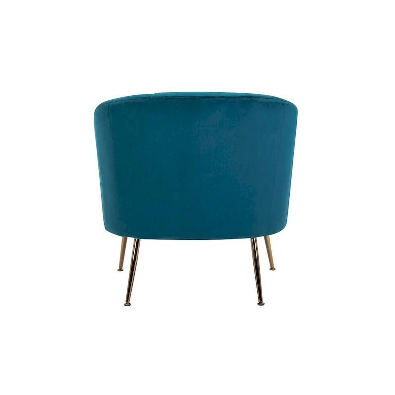 Fauteuil d'appoint Skye en velours capitonné avec pieds chromés