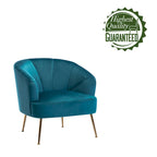 Fauteuil d'appoint Skye en velours capitonné avec pieds chromés