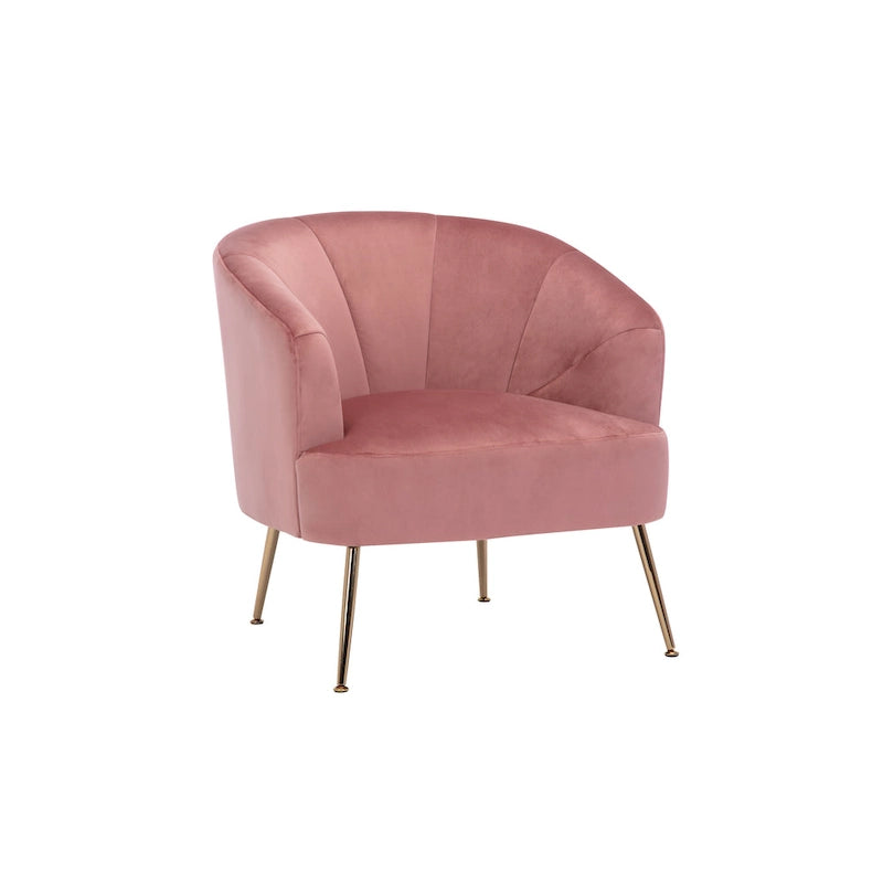 Fauteuil d'appoint Skye en velours capitonné avec pieds chromés