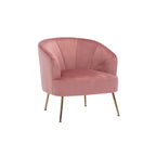 Fauteuil d'appoint Skye en velours capitonné avec pieds chromés
