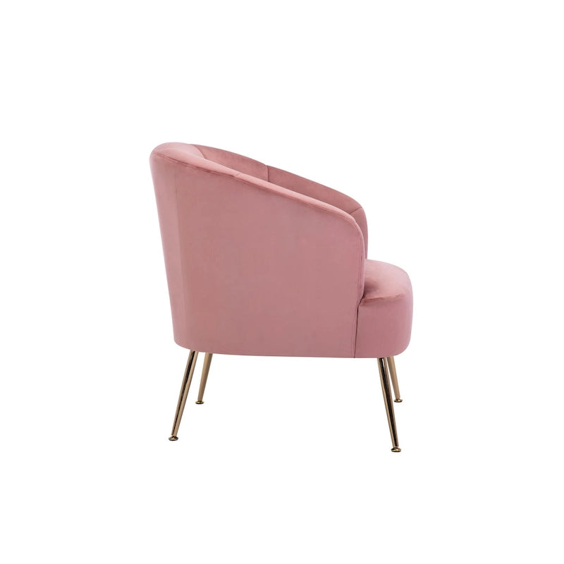 Fauteuil d'appoint Skye en velours capitonné avec pieds chromés