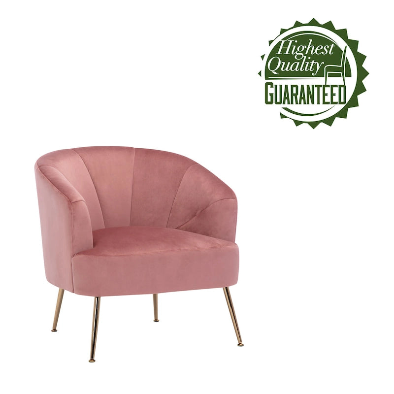 Fauteuil d'appoint Skye en velours capitonné avec pieds chromés