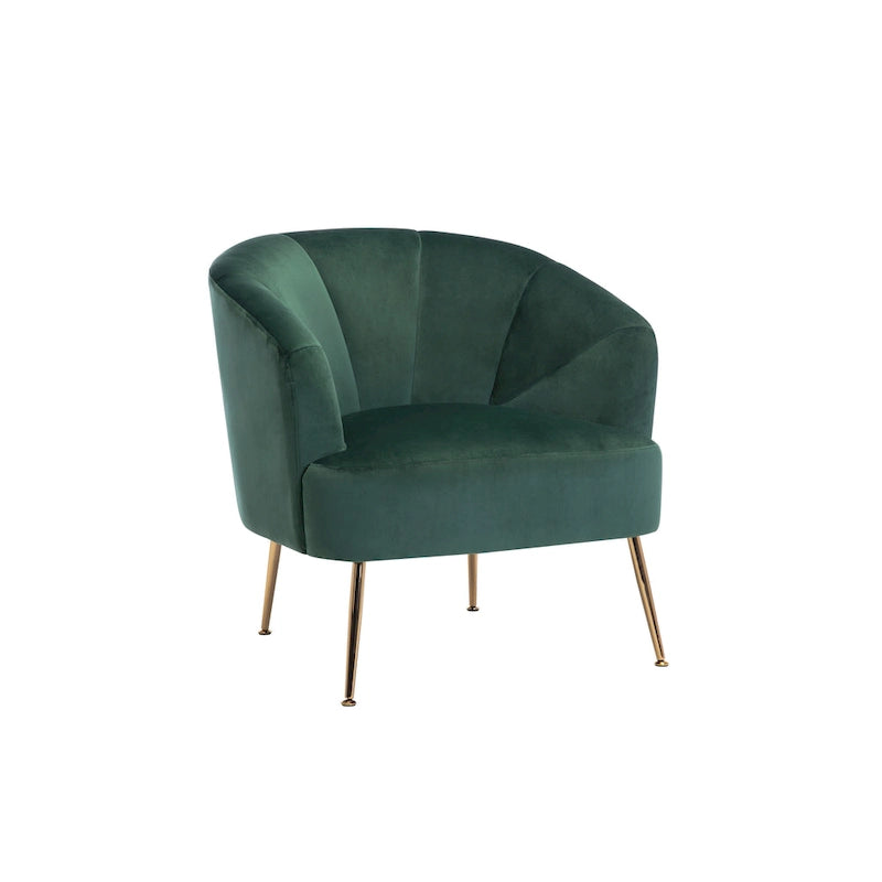 Fauteuil d'appoint Skye en velours capitonné avec pieds chromés