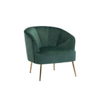 Fauteuil d'appoint Skye en velours capitonné avec pieds chromés