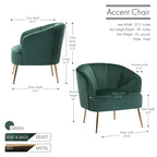 Fauteuil d'appoint Skye en velours capitonné avec pieds chromés