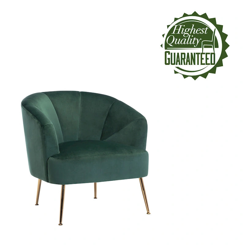 Fauteuil d'appoint Skye en velours capitonné avec pieds chromés