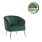 Fauteuil d'appoint Skye en velours capitonné avec pieds chromés