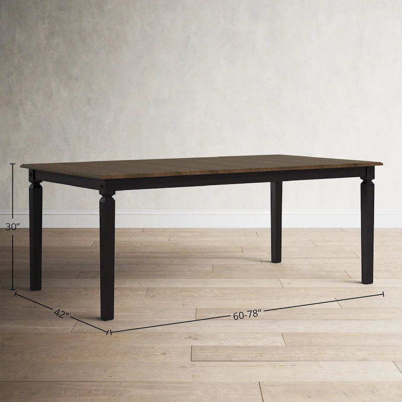 Table de salle à manger rectangulaire Glennwood Rubbed Black et Charcoal