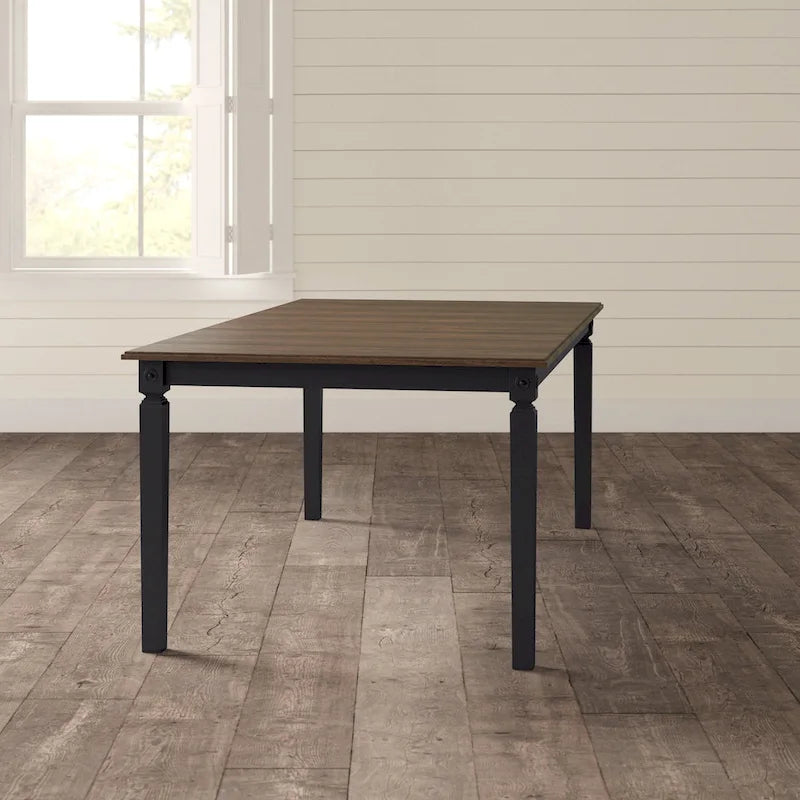 Table de salle à manger rectangulaire Glennwood Rubbed Black et Charcoal