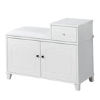 Banc de rangement à chaussures en bois avec tiroir, blanc