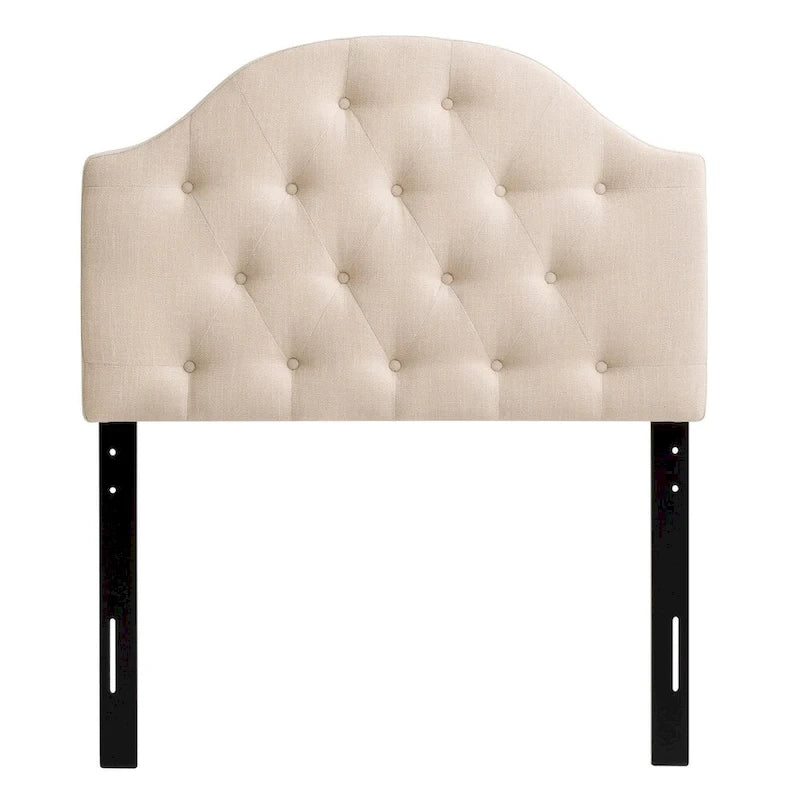 Tête de lit capitonnée en tissu arqué Calera - Lit simple