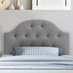 Tête de lit capitonnée en tissu arqué Calera - Lit simple