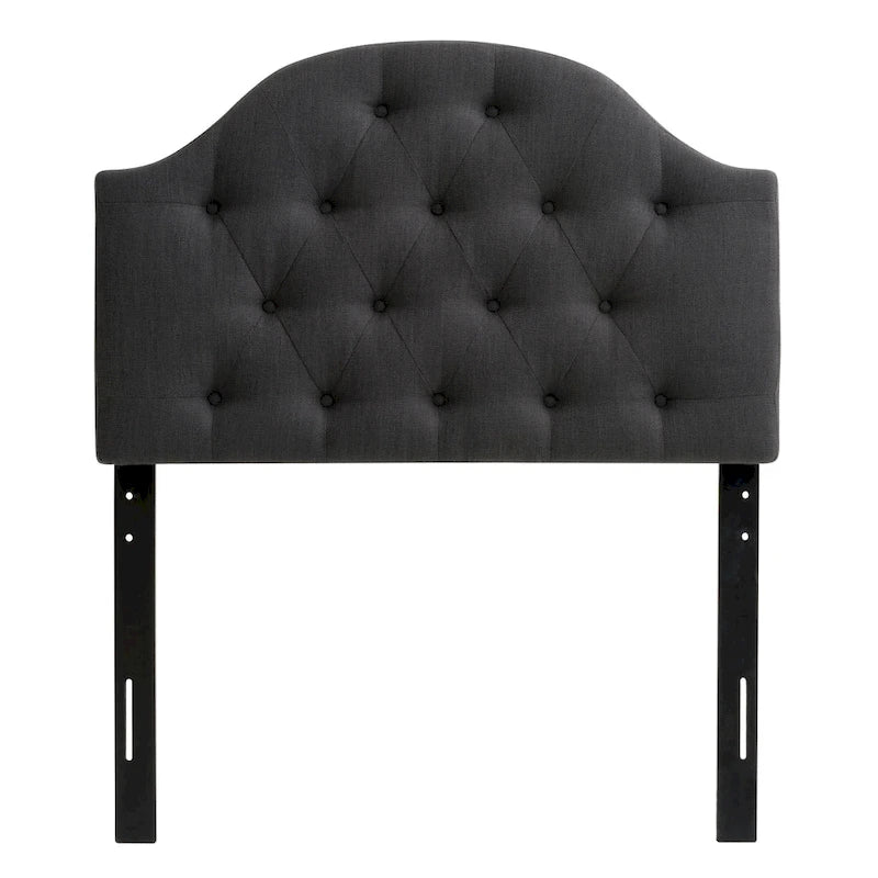 Tête de lit capitonnée en tissu arqué Calera - Lit simple