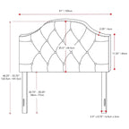 Tête de lit capitonnée en tissu arqué Calera - Lit simple