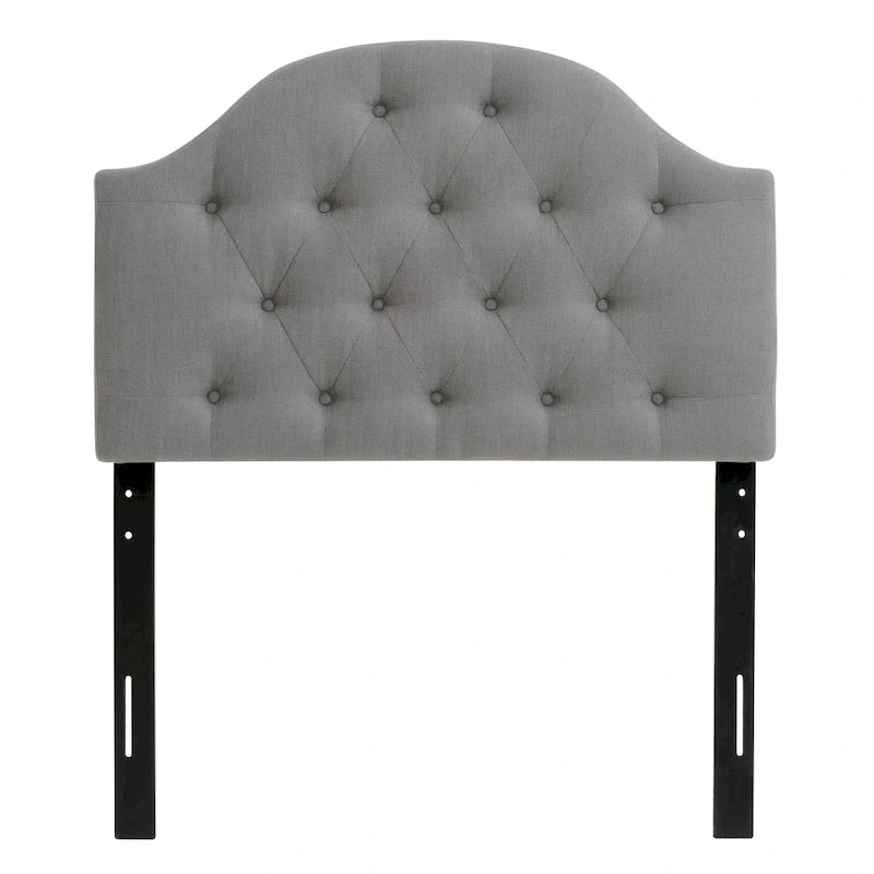 Tête de lit capitonnée en tissu arqué Calera - Lit simple