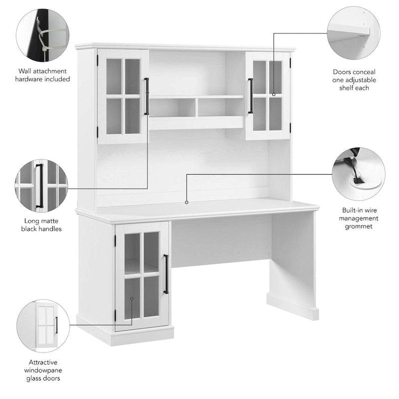 Bureau informatique Westbrook 60W avec étagère supérieure