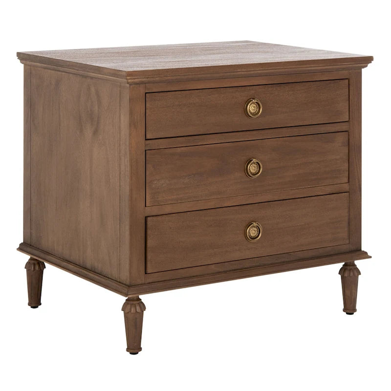 Table de chevet en bois à 3 tiroirs Firyal