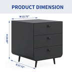 Table de chevet moderne en acier avec 3 tiroirs pour salon et chambre à coucher