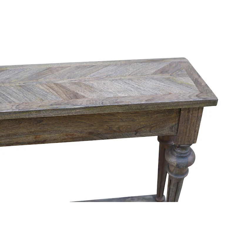 Console Arin de 183 cm à pieds tournés, en bois de manguier massif