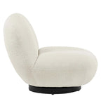 Fauteuil pivotant Kindred en bouclette avec piètement en métal noir mat
