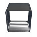 Table d'appoint Reo 16 pouces, cadre en métal noir en forme de cascade