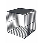 Table d'appoint Reo 16 pouces, cadre en métal noir en forme de cascade